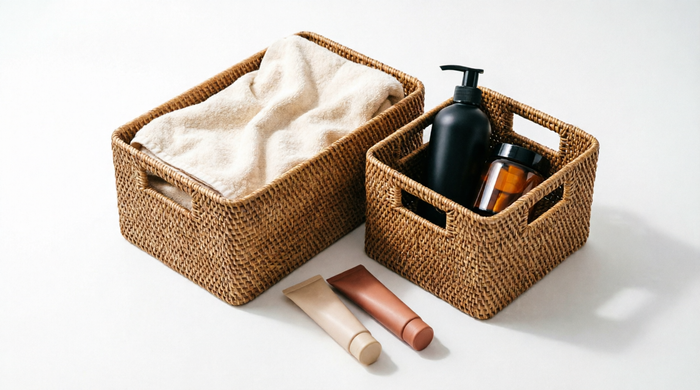 Haven Luma seagrass woven storage basket for home organization