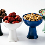 Haven Luma white ceramic fruit bowl for kitchen countertop