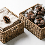Haven Luma woven bathroom organizer basket for everyday storage